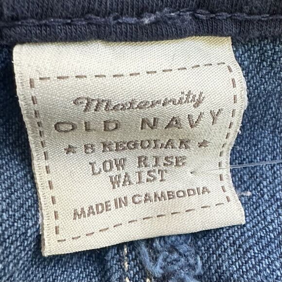 Old Navy Maternity Jeans 8 Regular Low Rise Waist Pull On Elastic Comfort Boot - Picture 2 of 10
